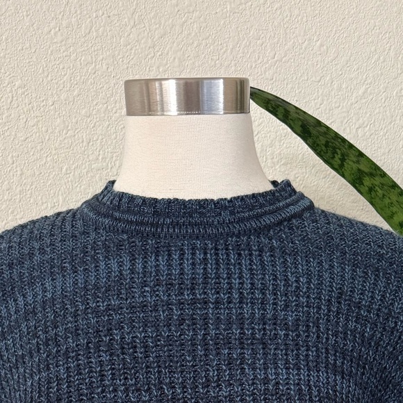 Vintage Navy Marled light blue Knit Sweater Classic‎ 90s Pullover large - Picture 5 of 7